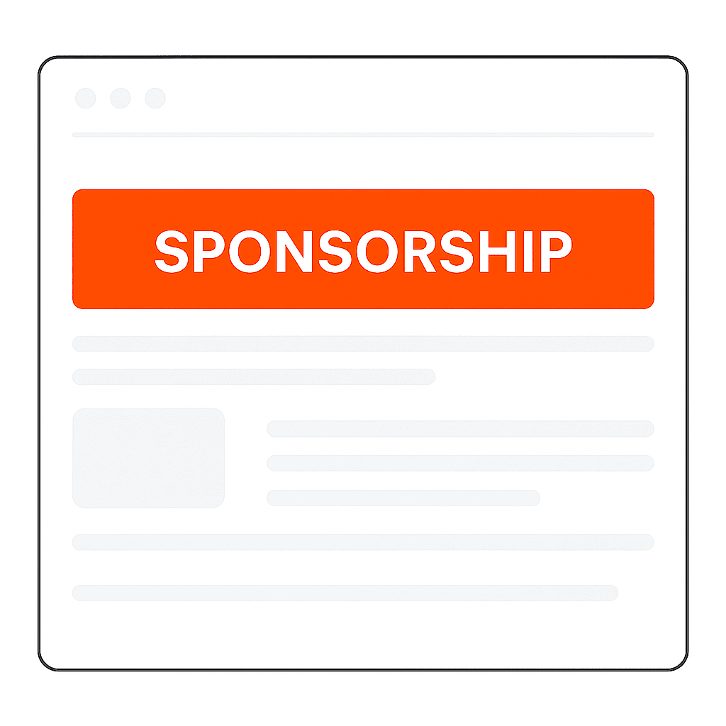 Channel sponsorship strip