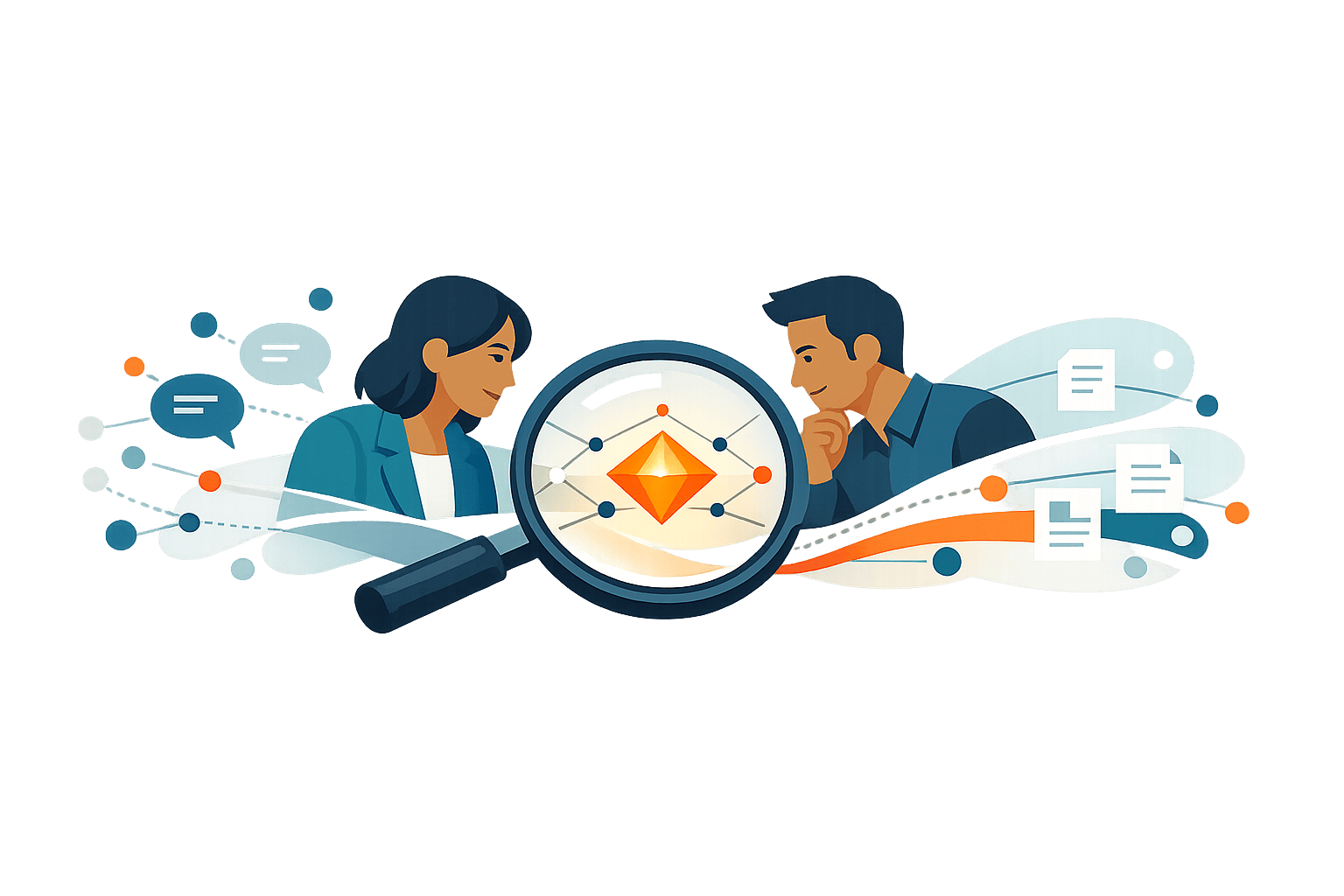 Team analyzing buyer insights with charts and research boards to guide strategy.