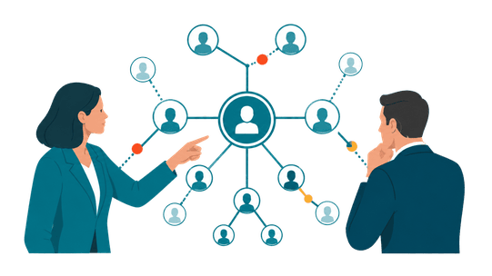 Sales leaders mapping executive relationships to support key account growth with APEX.
